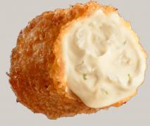 Croqueta cremosa bacalao con pimiento verde